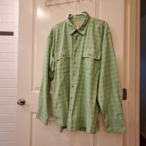 CABELA'S, Big and Tall Green Plaid Buttondown